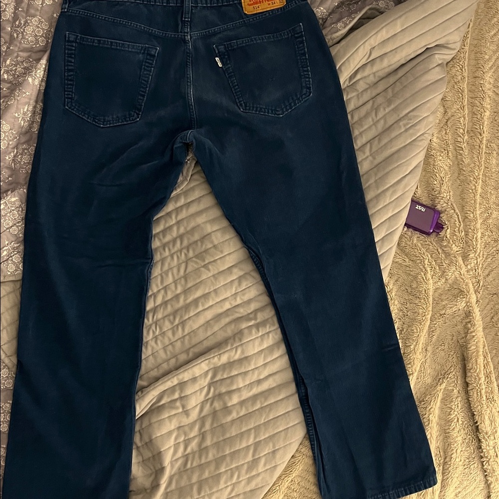 Levi's 514 Blue Corduroy Pants Men's Size 34/30